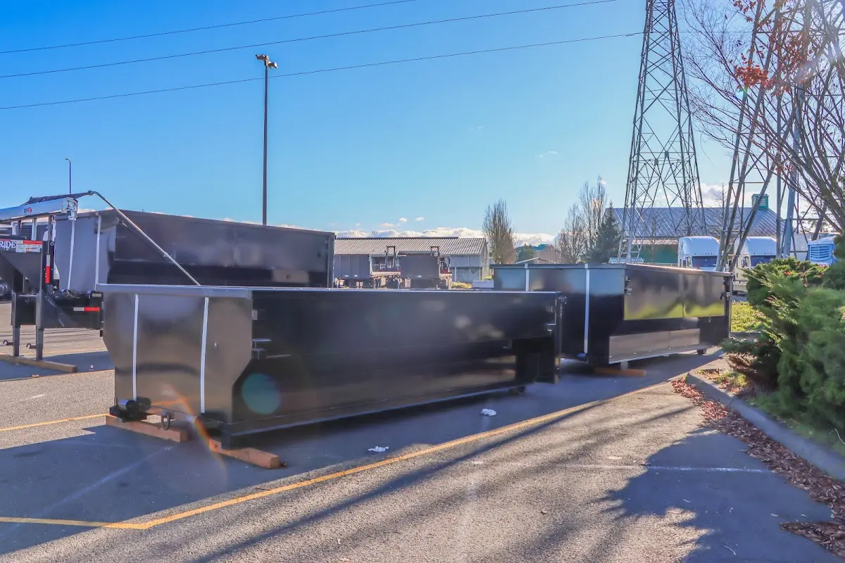 Roll-off dumpster ready for waste disposal at job site for Construction Dumpster Rental in Portsmouth